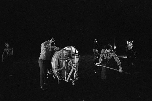 Rolf Borzik, Arnaldo Alvarez and Arthur Rosenfeld in “Le Sacre du printemps / Das Frühlingsopfer” by Pit Weyrich, season 1978/79