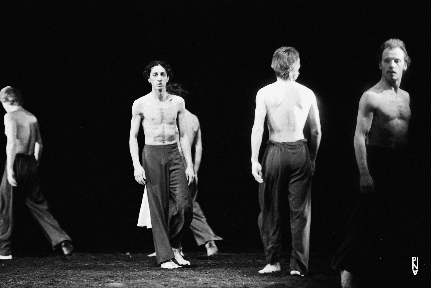 Heinz Samm and Jean Laurent Sasportes in “The Rite of Spring” by Pina Bausch at Opernhaus Wuppertal, season 1981/82