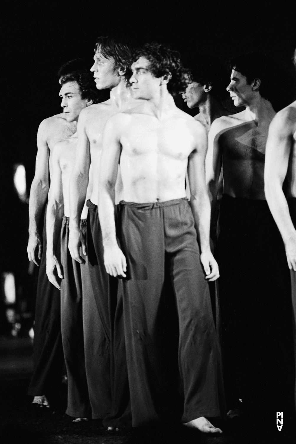 Arthur Rosenfeld, Francis Viet and Christian Trouillas in “The Rite of Spring” by Pina Bausch at Opernhaus Wuppertal, season 1981/82