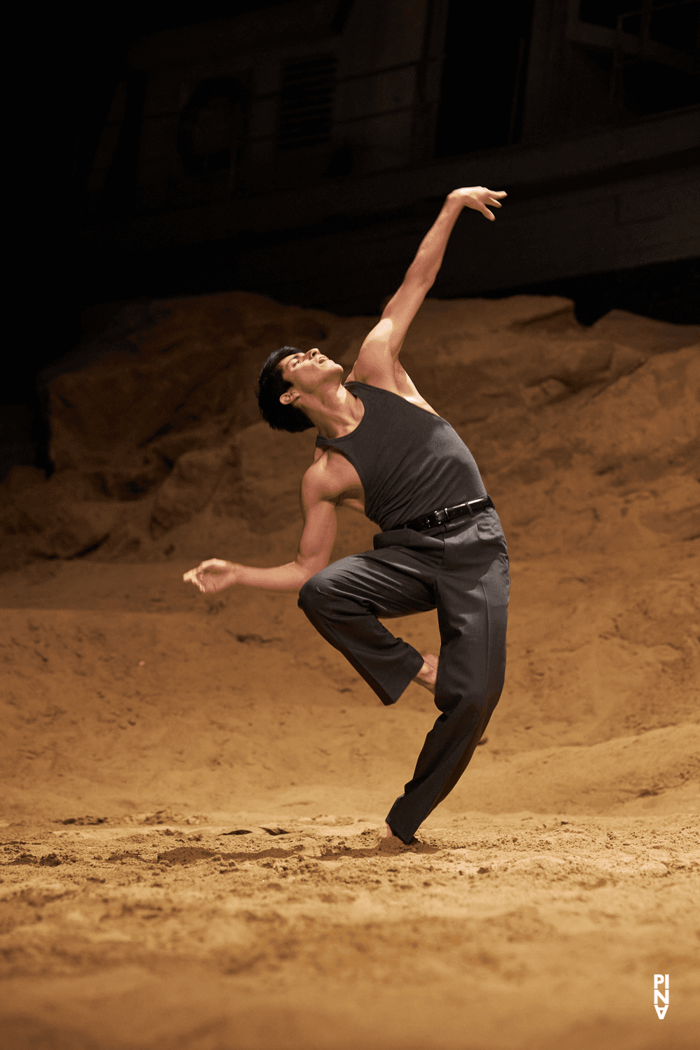 Alexander Lopez Guerra in “Das Stück mit dem Schiff (The Piece with the Ship)” by Pina Bausch with Tanztheater Wuppertal at Opernhaus Wuppertal (Germany), April 6, 2023