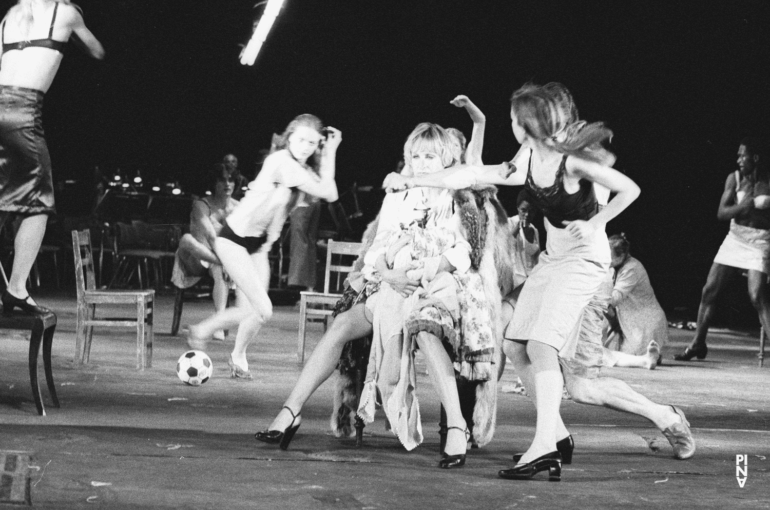 Karin Rasenack, Yolanda Meier and Esco Edmondson in “The Seven Deadly Sins” by Pina Bausch