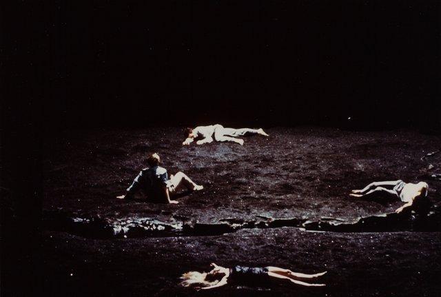 Barbara Kaufmann, Dominique Mercy and Bernd Uwe Marszan in “Ein Trauerspiel” by Pina Bausch at Schauspielhaus Wuppertal, season 1993/94