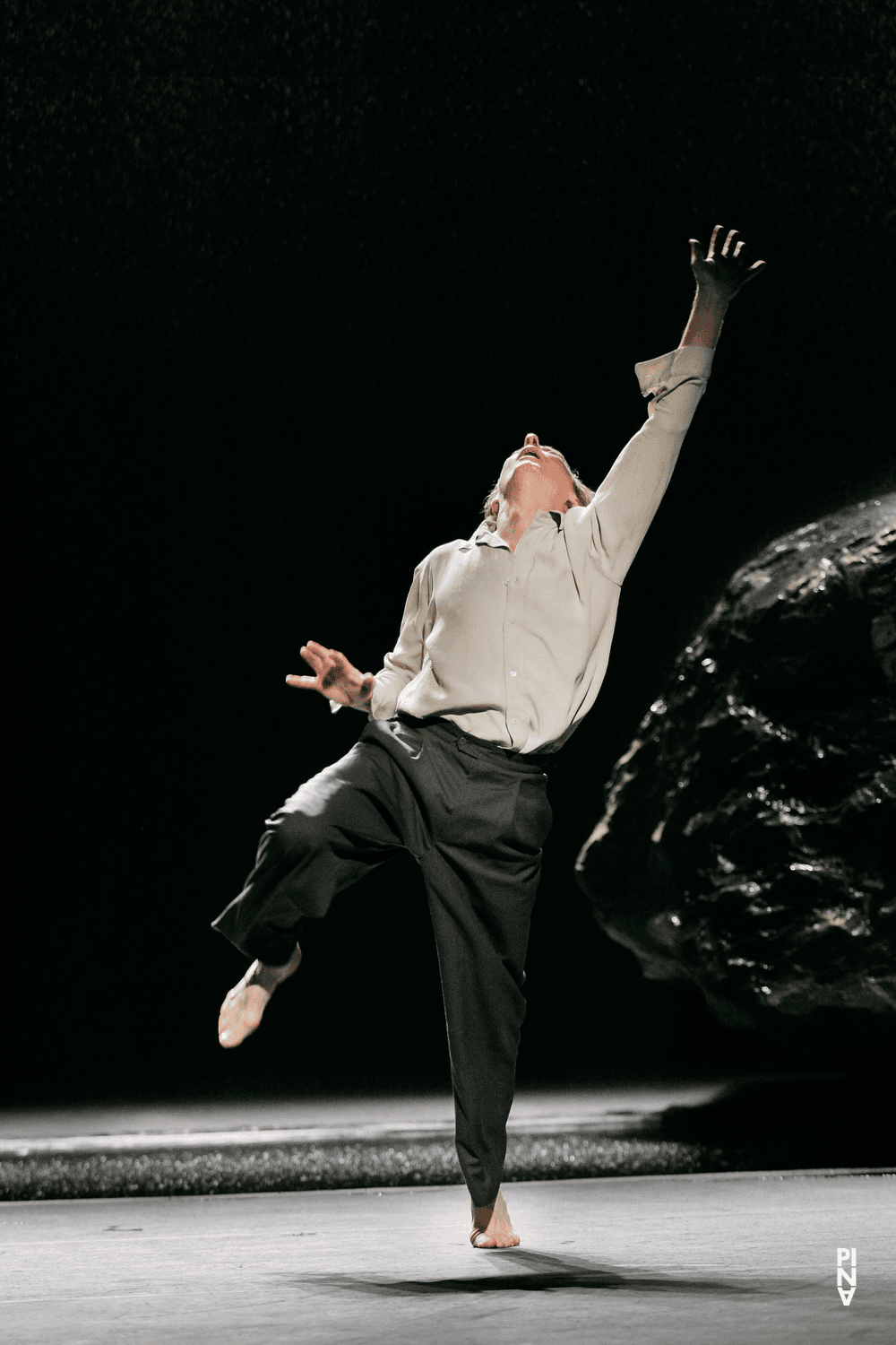 Dominique Mercy in “Vollmond (Full Moon)” by Pina Bausch with Tanztheater Wuppertal at Schauspielhaus Wuppertal (Germany), May 10, 2006