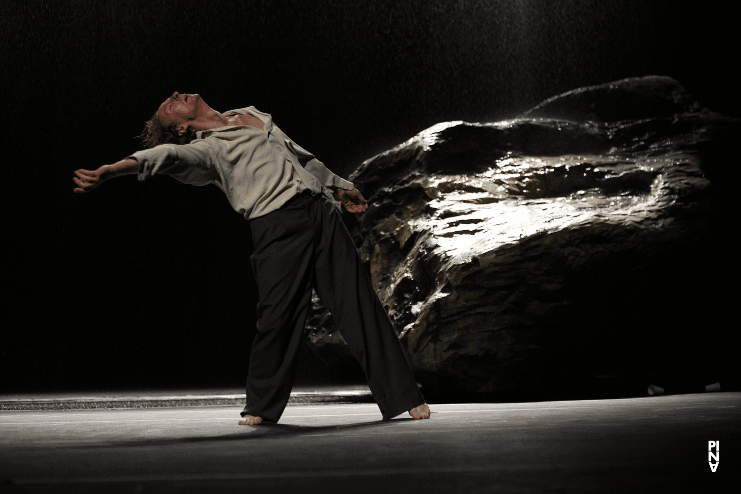 Dominique Mercy in “Vollmond (Full Moon)” by Pina Bausch with Tanztheater Wuppertal at Schauspielhaus Wuppertal (Germany), May 10, 2006