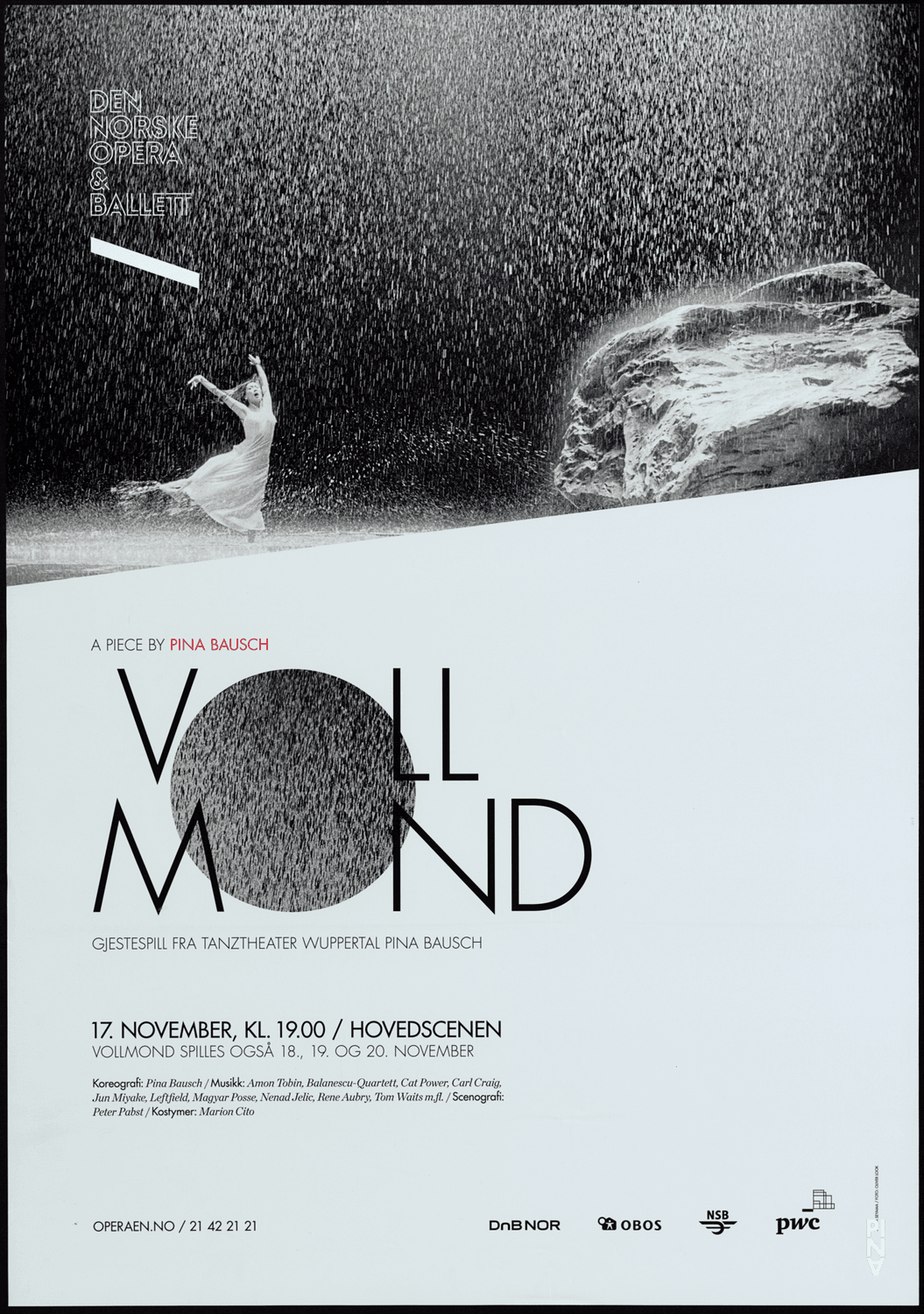 Plakat zu „Vollmond“ von Pina Bausch in Oslo, 17.11.2011–20.11.2011