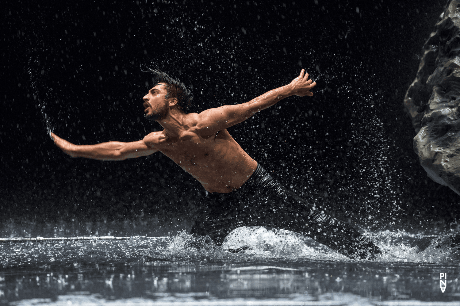 Damiano Ottavio Bigi in “Vollmond (Full Moon)” by Pina Bausch with Tanztheater Wuppertal at Opernhaus Wuppertal (Germany), June 12, 2015