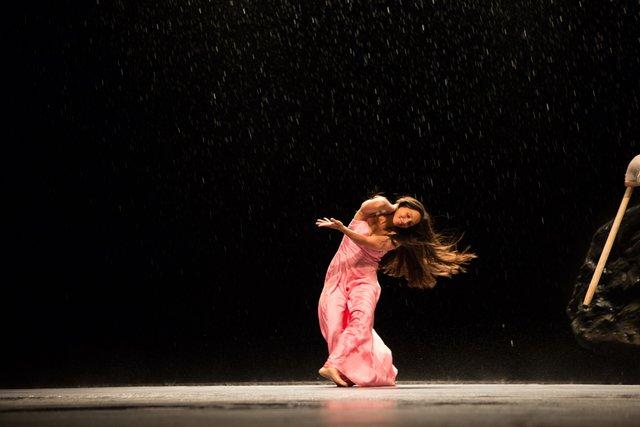 Silvia Farias Heredia in “Vollmond (Full Moon)” by Pina Bausch with Tanztheater Wuppertal at Opernhaus Wuppertal (Germany), June 12, 2015
