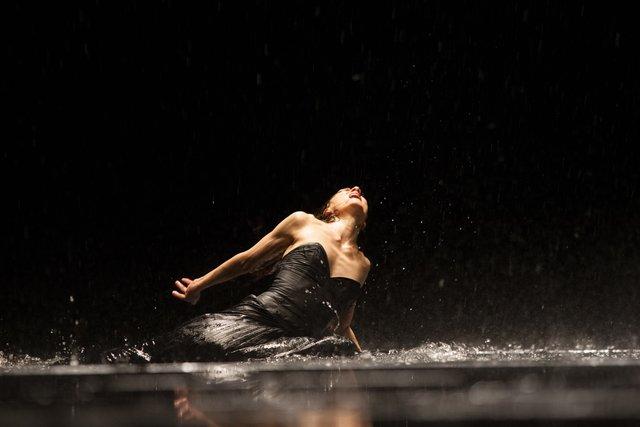 Julie Anne Stanzak in “Vollmond (Full Moon)” by Pina Bausch with Tanztheater Wuppertal at Opernhaus Wuppertal (Germany), June 12, 2015