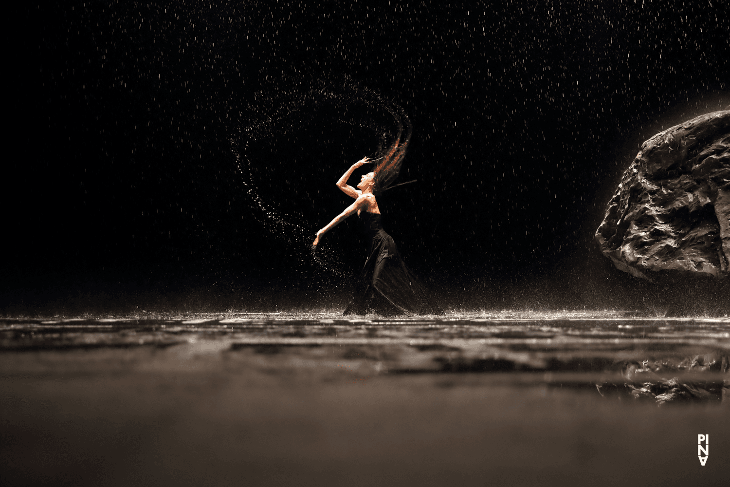 Julie Anne Stanzak in “Vollmond (Full Moon)” by Pina Bausch with Tanztheater Wuppertal at Opernhaus Wuppertal (Germany), Sept. 12, 2018