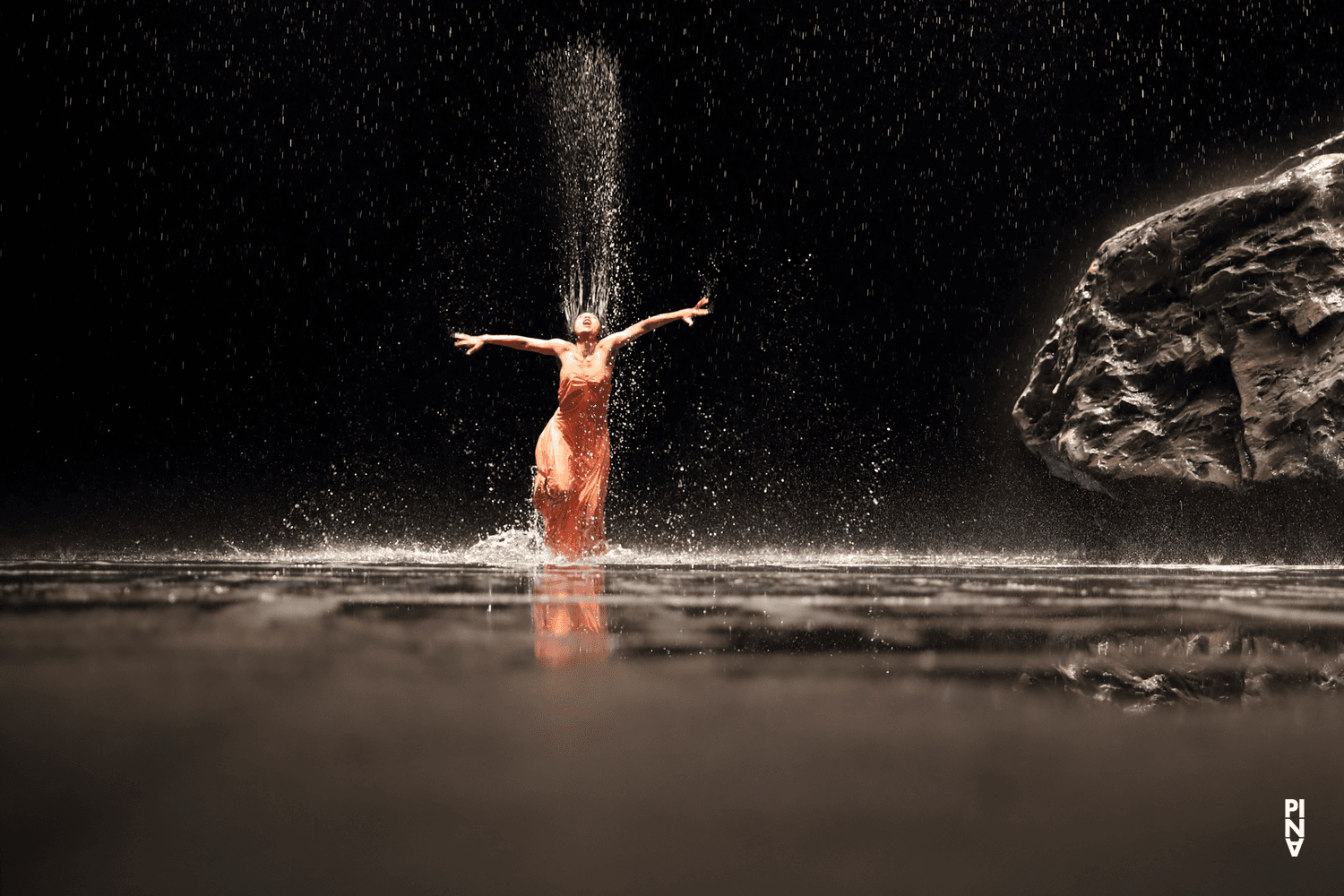 Ditta Miranda Jasjfi in “Vollmond (Full Moon)” by Pina Bausch with Tanztheater Wuppertal at Opernhaus Wuppertal (Germany), Sept. 12, 2018