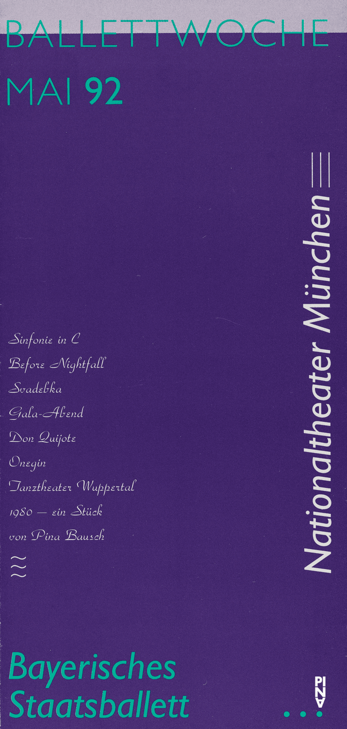 Foldable leaflet for “1980 – A Piece by Pina Bausch” by Pina Bausch with Tanztheater Wuppertal in in Munich, 05/22/1992 – 05/24/1992