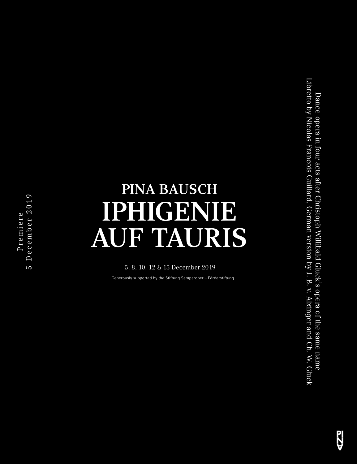 Evening leaflet for “Iphigenie auf Tauris” by Pina Bausch with Semperoper Ballett Dresden in in Dresden, 12/05/2019 – 12/15/2019