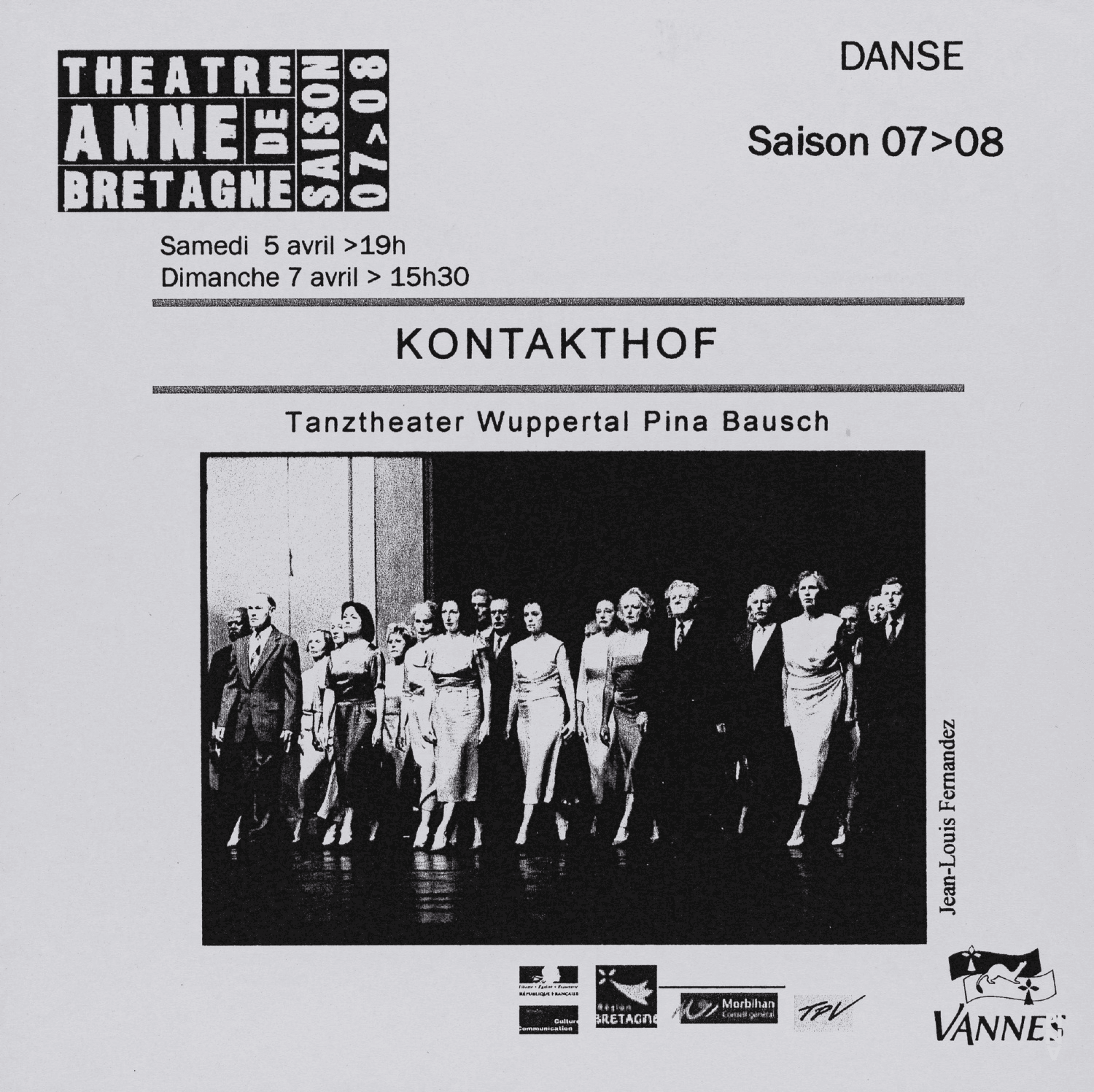 Booklet for “Kontakthof. With Ladies and Gentlemen over 65” by Pina Bausch with Kontakthof-Ensemble Damen und Herren ab ´65 in in Vannes, 05/07/2008 – 05/08/2008