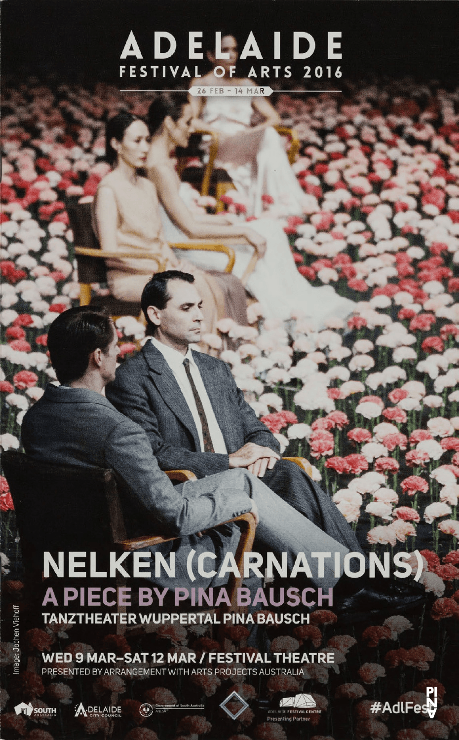 Programme pour « Nelken (Les œillets) » de Pina Bausch avec Tanztheater Wuppertal à Adélaïde, 9 mars 2016 – 12 mars 2016