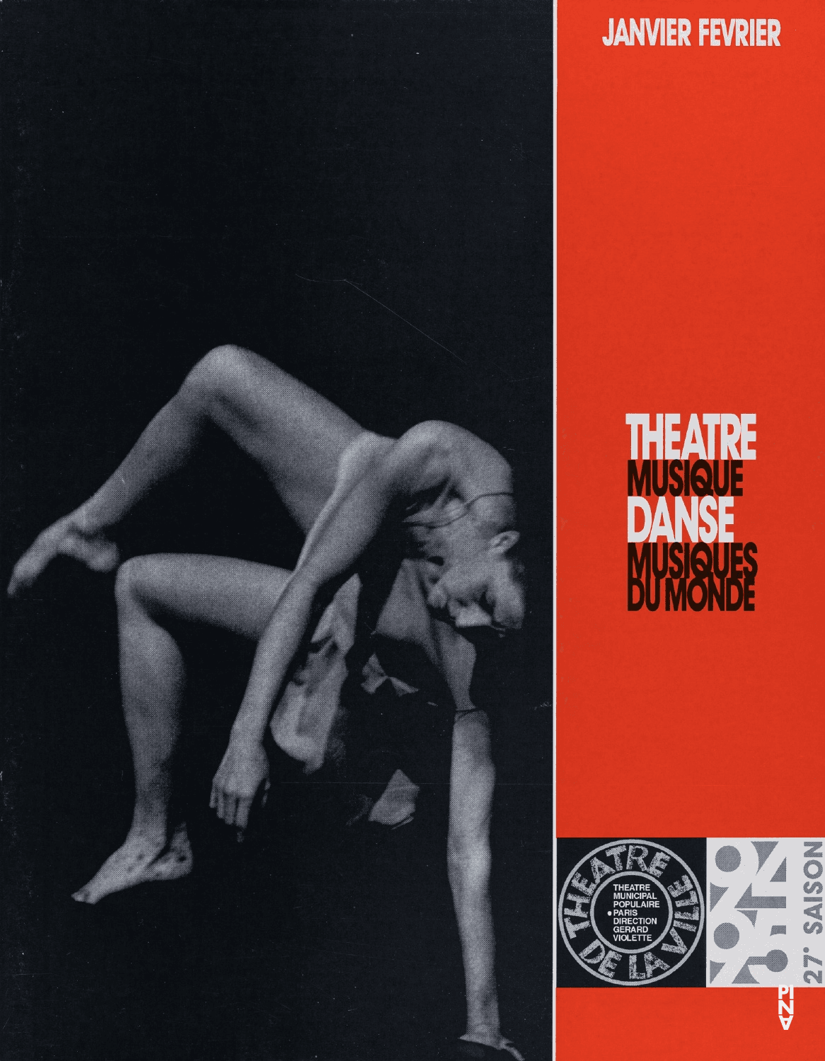 Spielplan zu „Ein Trauerspiel“ von Pina Bausch mit Tanztheater Wuppertal in Paris, 08.02.1995–19.02.1995