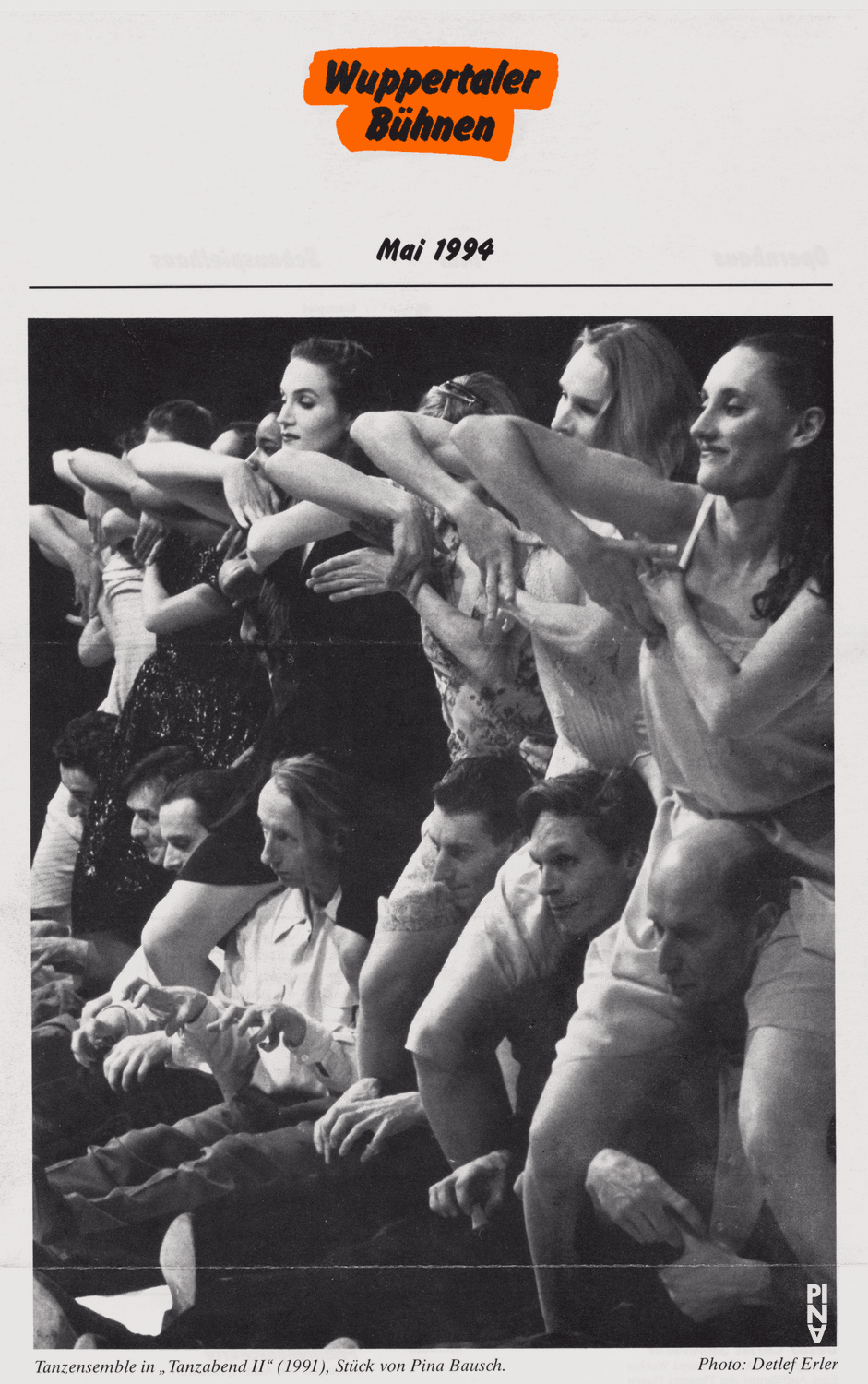 Spielplan zu „Café Müller“ und „Das Frühlingsopfer“ von Pina Bausch mit Tanztheater Wuppertal in Wuppertal, 28.05.1994–29.05.1994