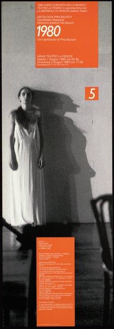 Affiche de « 1980 – Une pièce de Pina Bausch » de Pina Bausch à Venise, 1 juin 1985 – 2 juin 1985