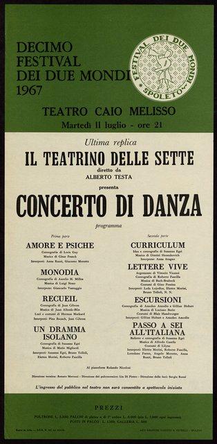 Poster (in Spoleto), July 11, 1967