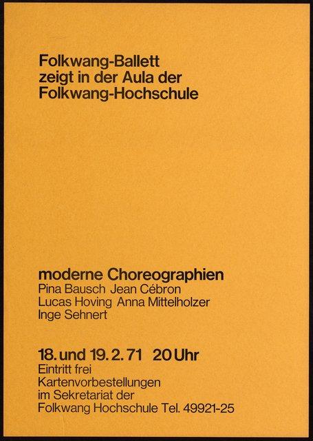 Plakat (in Essen), 18.02.1971–19.02.1971