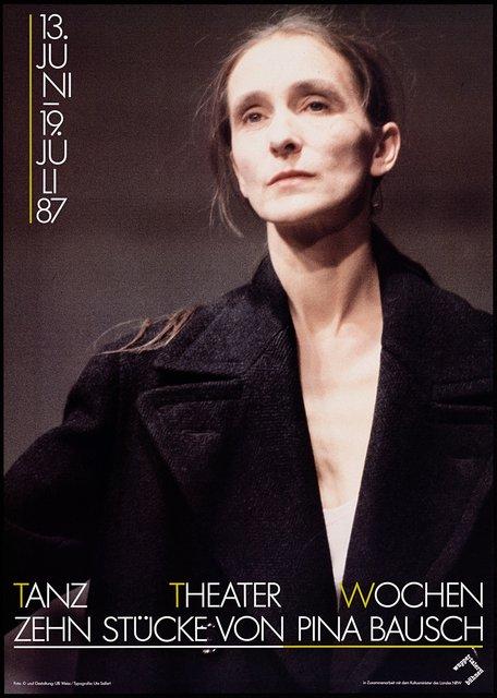 Plakat zu „Tanztheater Wochen – Zehn Stücke von Pina Bausch“, 13.06.1987–19.07.1987