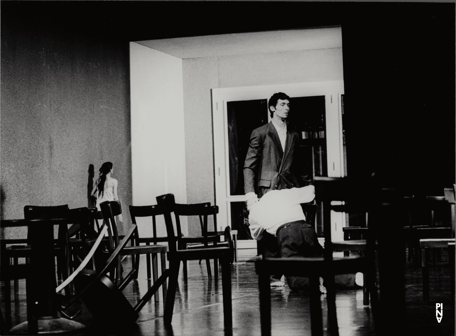Dominique Mercy, Fabien Prioville and Pina Bausch in “Café Müller” by Pina Bausch