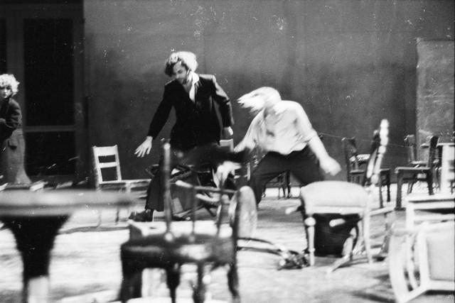 Rolf Borzik, Dominique Mercy and Meryl Tankard in “Café Müller” by Pina Bausch