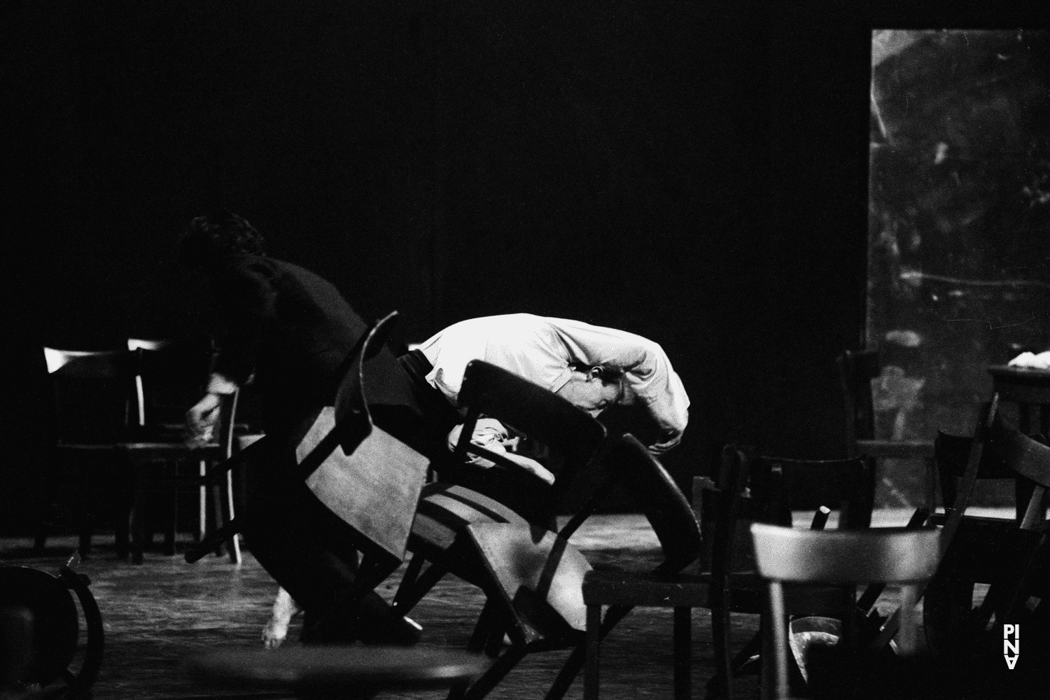 Dominique Mercy and Jean Laurent Sasportes in “Café Müller” by Pina Bausch