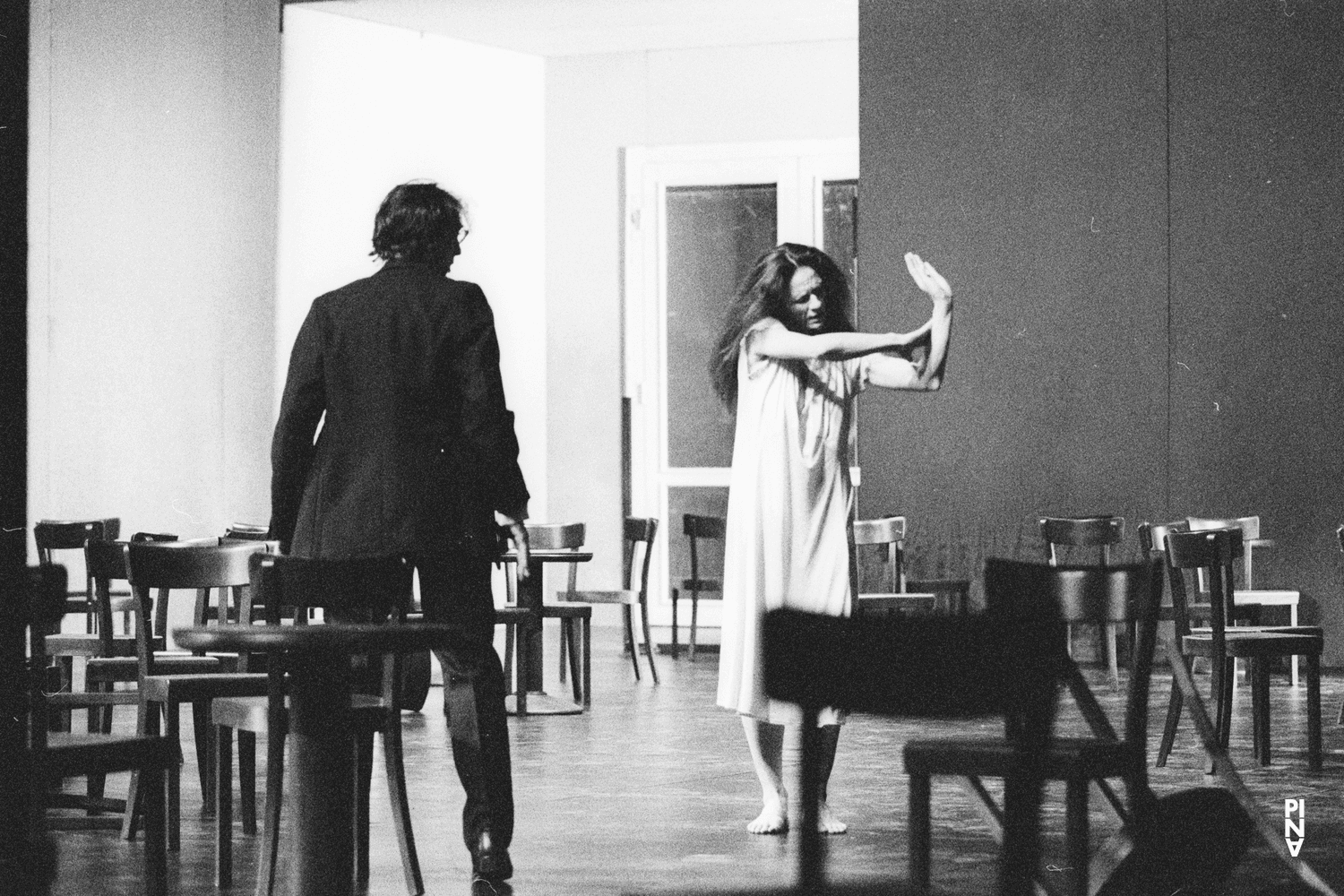 Jean Laurent Sasportes and Malou Airaudo in “Café Müller” by Pina Bausch