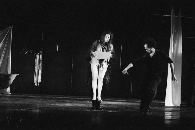 Carlos Orta and Colleen Finneran-Meessmann in “Iphigenie auf Tauris” by Pina Bausch at Opernhaus Wuppertal, April 20, 1974