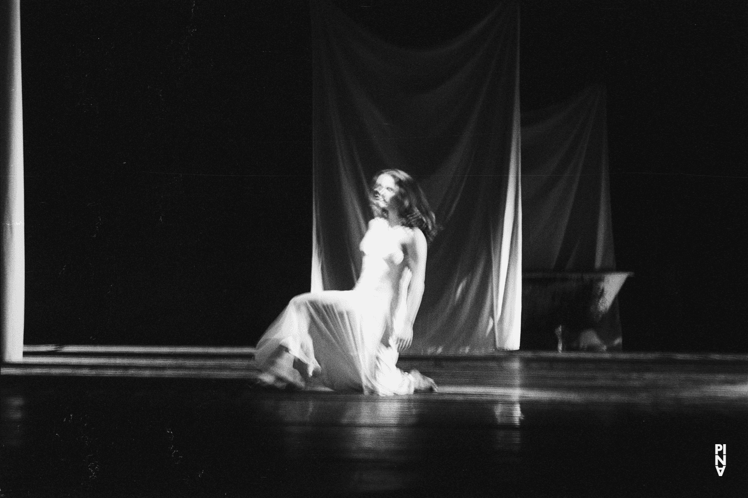 Malou Airaudo in “Iphigenie auf Tauris” by Pina Bausch with Tanztheater Wuppertal at Opernhaus Wuppertal (Germany), April 20, 1974