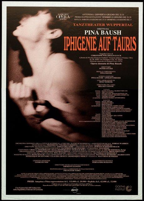 Affiche de « Iphigenie auf Tauris » de Pina Bausch à Rome, 12 juin 1992 – 14 juin 1992