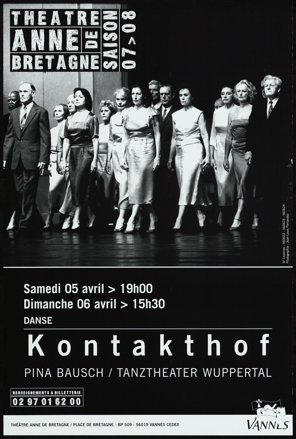 Affiche de « Kontakthof. Avec des dames et messieurs de plus de 65 ans » de Pina Bausch à Vannes, 7 mai 2008 – 8 mai 2008