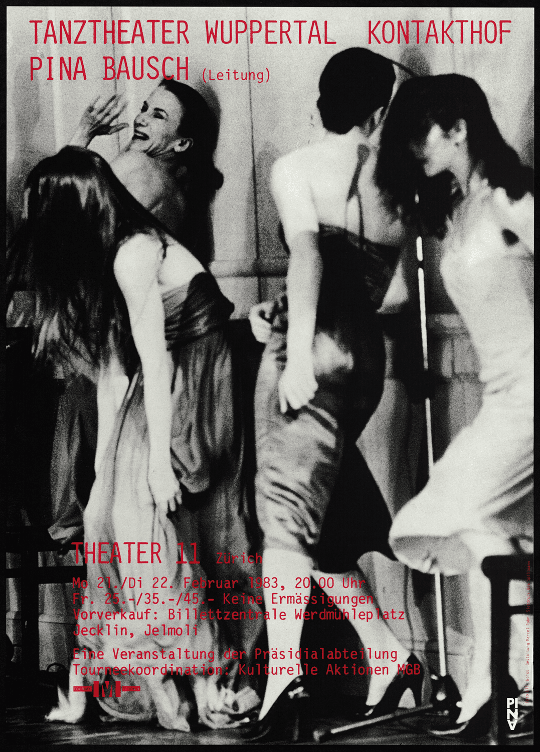 Poster for “Kontakthof” by Pina Bausch in Zurich, 02/21/1983 – 02/25/1983