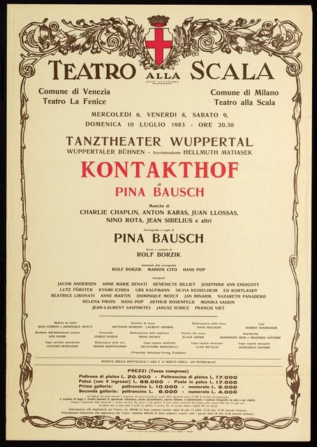 Affiche de « Kontakthof » de Pina Bausch à Milan, 6 juil. 1983 – 10 juil. 1983