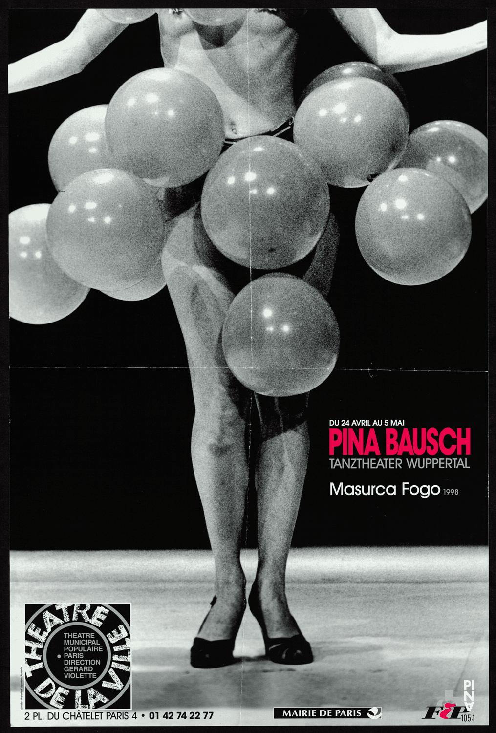 Poster for “Masurca Fogo” by Pina Bausch in Paris, 04/24/1999 – 05/05/1999
