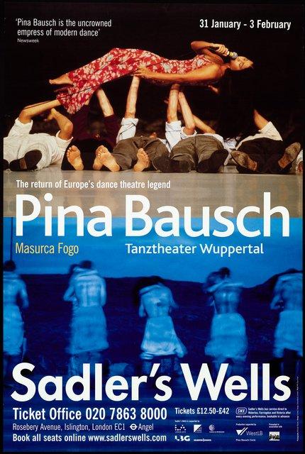 Plakat zu „Masurca Fogo“ von Pina Bausch in London, 31.01.2002–03.02.2002