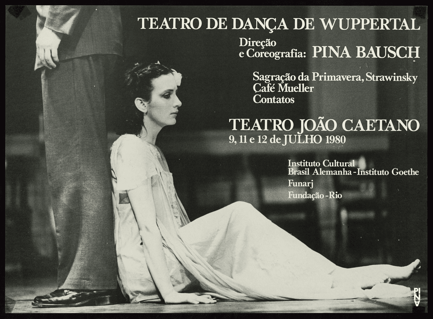 Poster for “Café Müller”, “Kontakthof” and “The Rite of Spring” by Pina Bausch in Rio de Janeiro, 07/09/1980 – 07/12/1980