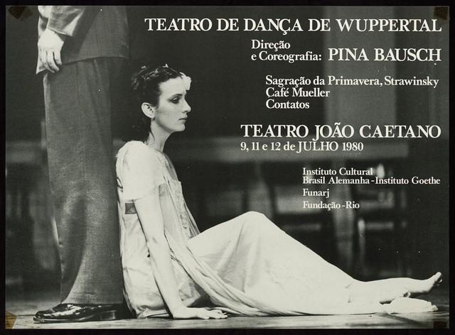 Plakat zu „Café Müller“, „Das Frühlingsopfer“ und „Kontakthof“ von Pina Bausch in Rio de Janeiro, 09.07.1980–12.07.1980
