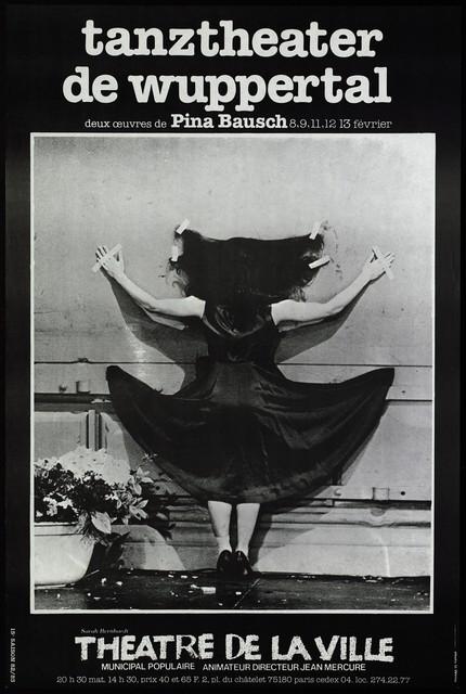 Affiche de « 1980 – Une pièce de Pina Bausch » et « Bandonéon » de Pina Bausch à Paris, 8 fév. 1983 – 13 fév. 1983
