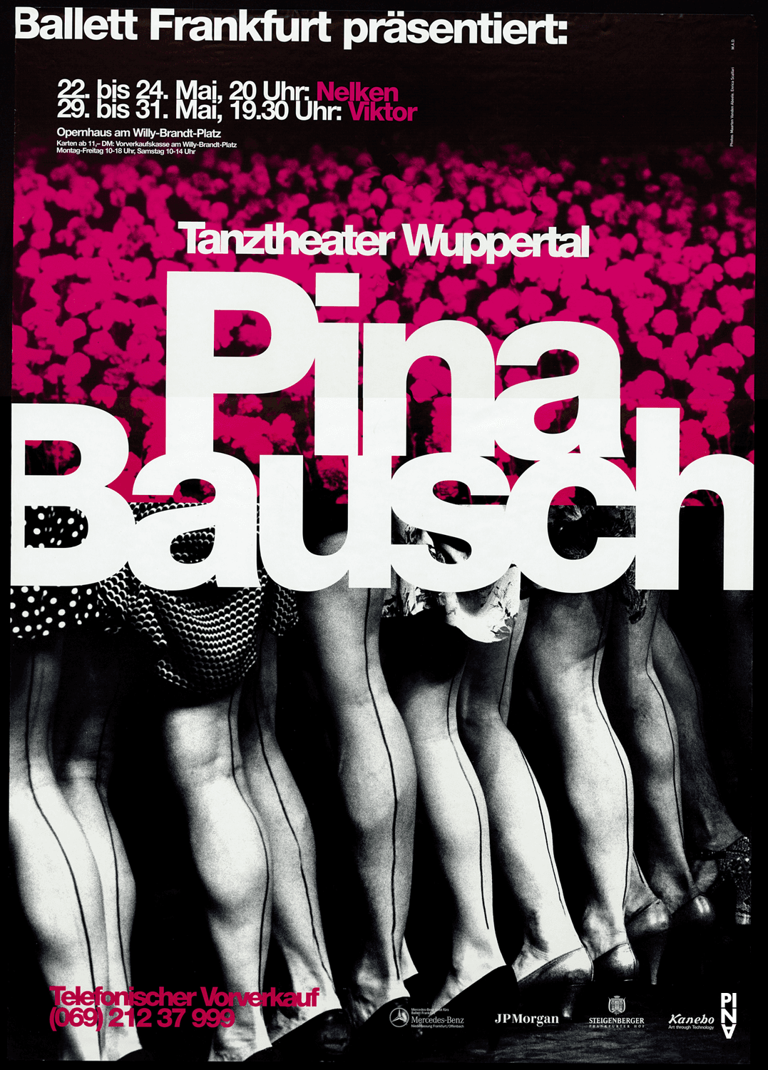 Poster for “Nelken (Carnations)” and “Viktor” by Pina Bausch in Frankfurt am Main, 05/22/1997 – 05/31/1997