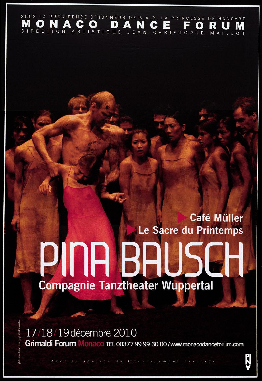 Poster for “Café Müller” and “The Rite of Spring” by Pina Bausch in Monaco, 12/17/2010 – 12/19/2010