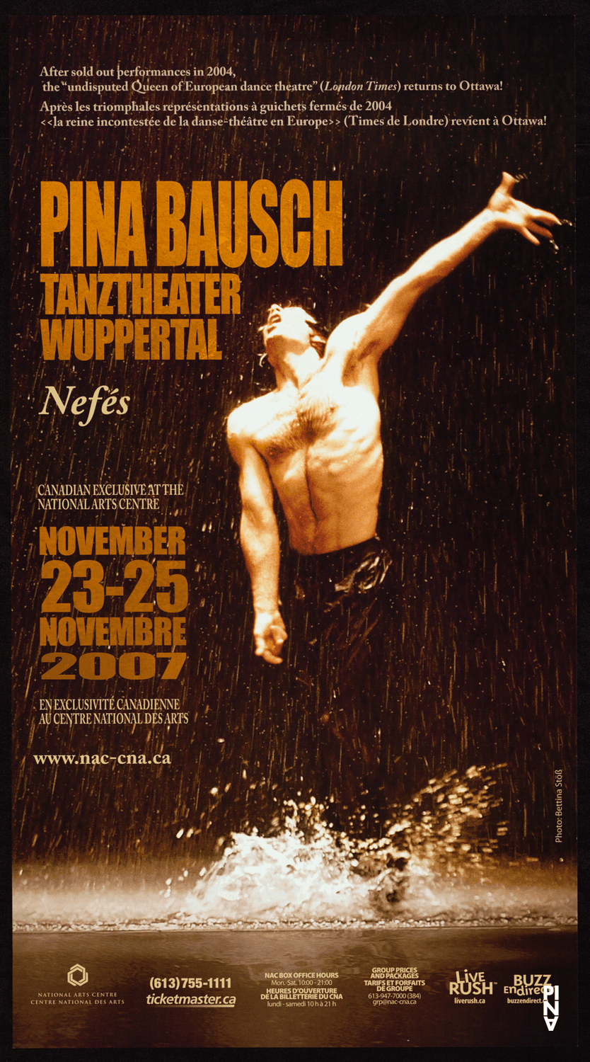 Poster for “Nefés” by Pina Bausch in Ottawa, 11/23/2007 – 11/25/2007