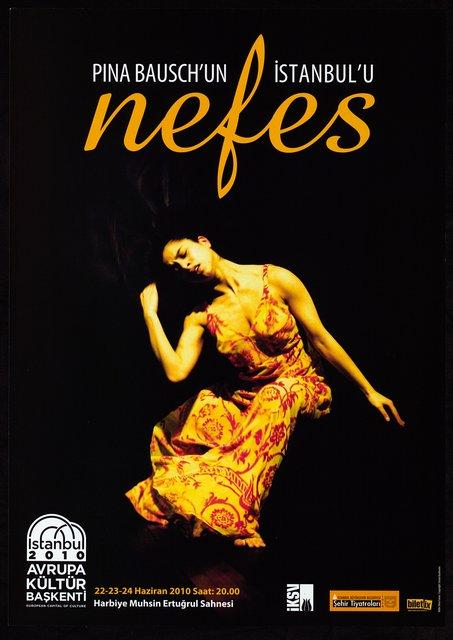 Poster for “Nefés” by Pina Bausch in Istanbul, 06/22/2010 – 06/24/2010