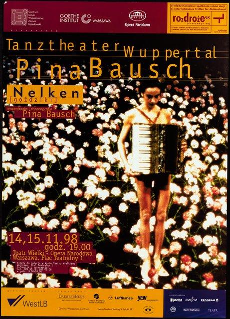 Plakat zu „Nelken“ von Pina Bausch in Warschau, 14.11.1998–15.11.1998