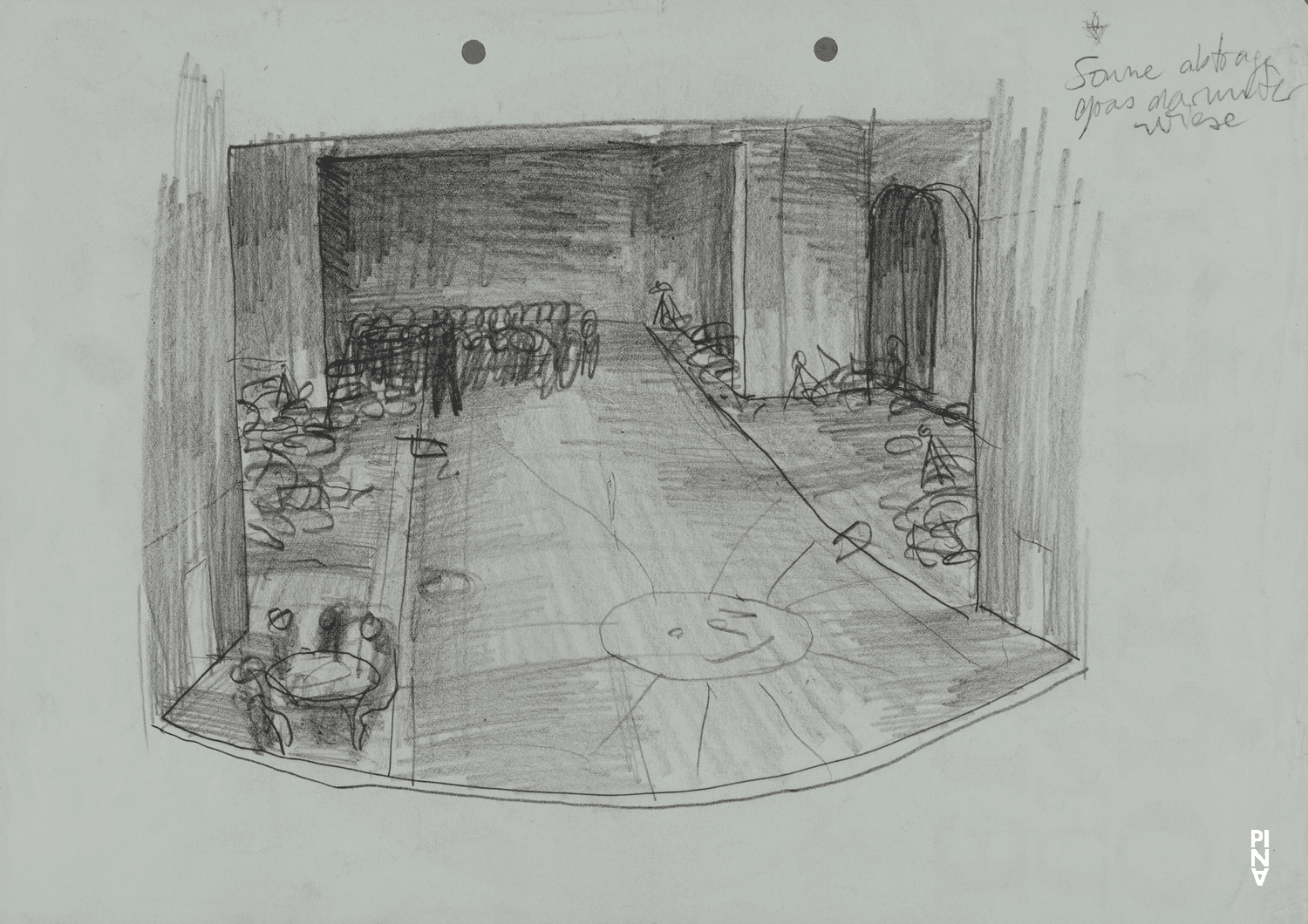stage drawing by Rolf Borzik