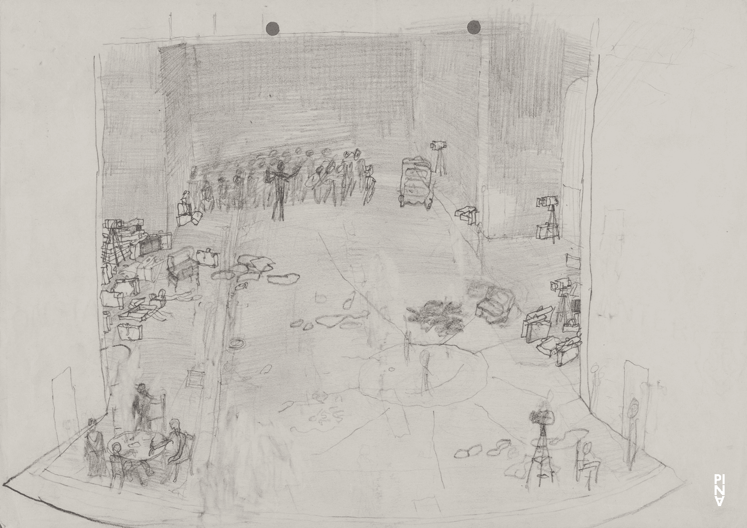 stage drawing by Rolf Borzik