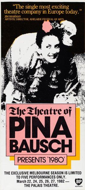 Faltblatt, Plakat pour « 1980 – Une pièce de Pina Bausch » de Pina Bausch avec Tanztheater Wuppertal à Melbourne, 22 mars 1982 – 27 mars 1982