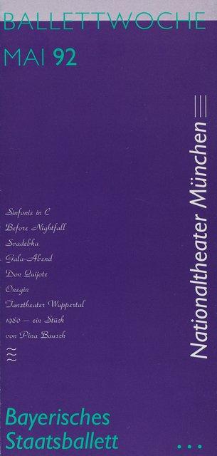Foldable leaflet pour « 1980 – Une pièce de Pina Bausch » de Pina Bausch avec Tanztheater Wuppertal à Munich, 22 mai 1992 – 24 mai 1992