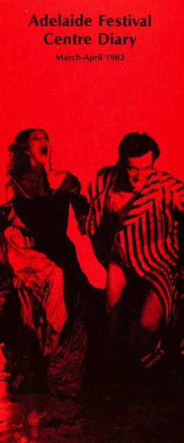 Foldable leaflet pour « Barbe-Bleue. En écoutant un enregistrement sur bande magnétique de l’opéra de Béla Bartók « Le Château de Barbe-Bleue » » de Pina Bausch avec Tanztheater Wuppertal à Adélaïde, 17 mars 1892 – 17 mars 1982