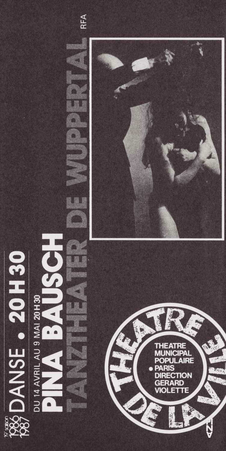 Programmheft zu „Auf dem Gebirge hat man ein Geschrei gehört“ von Pina Bausch mit Tanztheater Wuppertal in Paris, 14.04.1987–30.04.1987